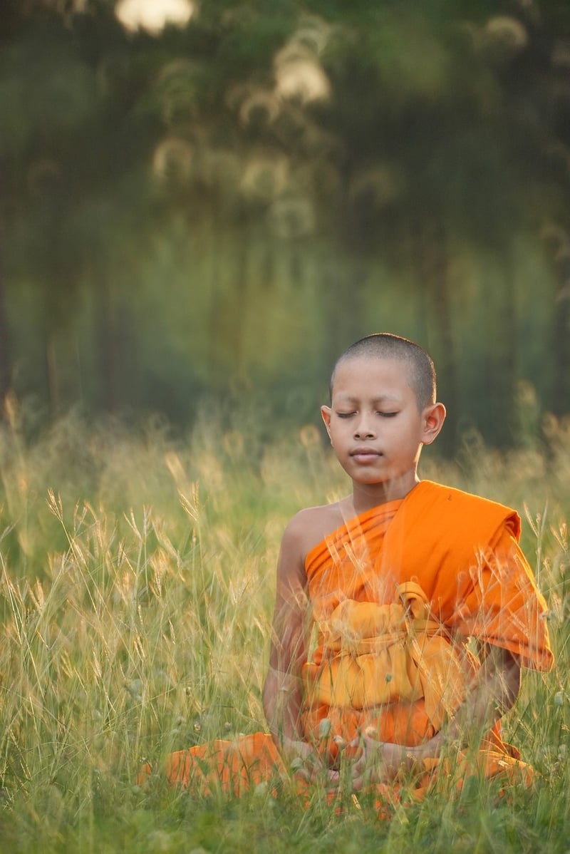 Meditation at sunset